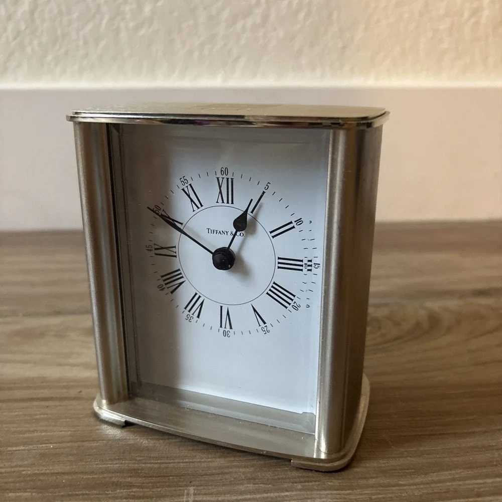 Tiffany & Co. Table Desk Clock Working Quartz Germany Inscribed on Top